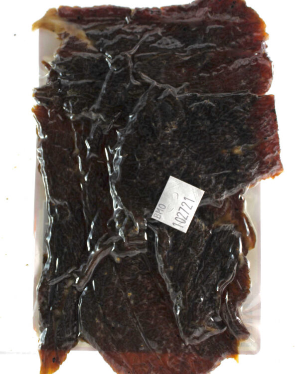 Picture of backside of Original Premium Beef Jerky package