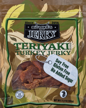 Big Mike's Teriyaki Turkey Jerky - Front No Sugar Added